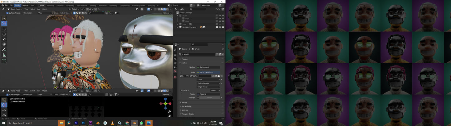 20 Stylized NFT Character Collection 3D Models